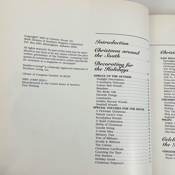 1982 Christmas With Southern Living Hardcover Book Recipes Decorating & Patterns - Picture 4 of 16